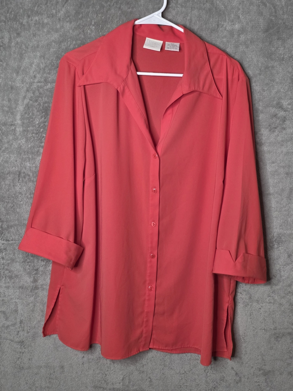 Studio C Plus Classic Collection Coral Button Up Blouse Top Size 18/20